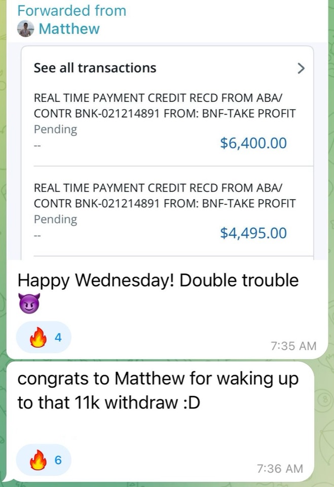 Receipt from Matthew