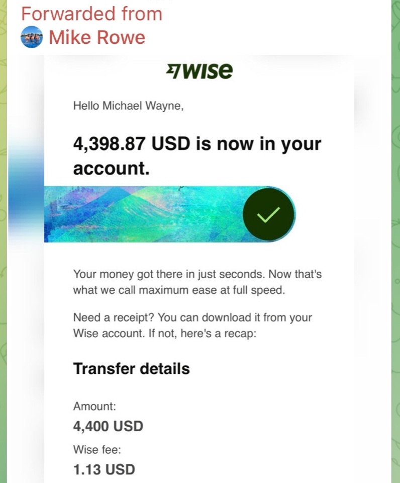 Receipt from Mike R.