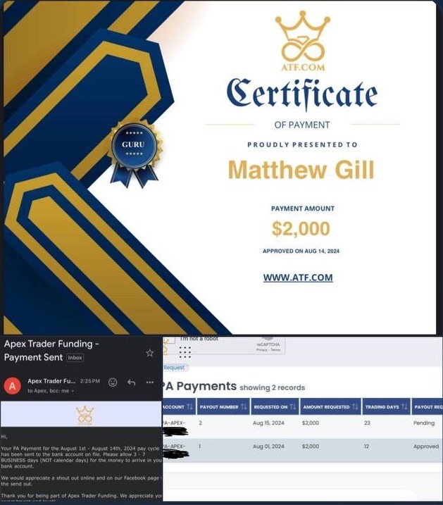 Receipt from Matthew Gill