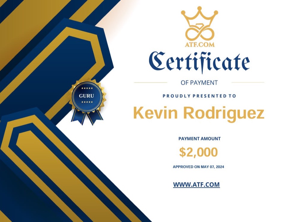 Receipt from Kevin Rodriguez