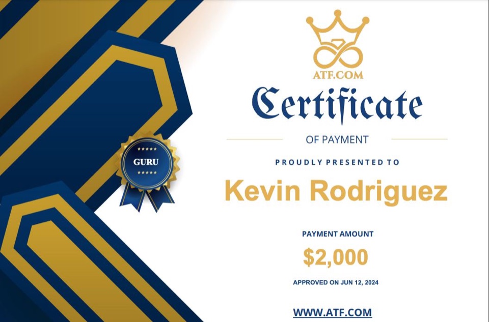 Receipt from Kevin Rodriguez